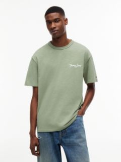 Back Graphic Textured Relaxed T-Shirt — Green 1