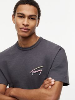 Back Graphic Textured Relaxed T-Shirt — Grey 3