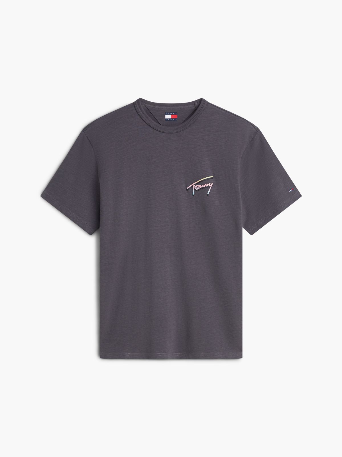 Back Graphic Textured Relaxed T-Shirt — Grey