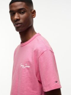 Back Graphic Textured Relaxed T-Shirt — Pink 3