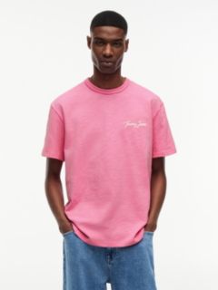 Back Graphic Textured Relaxed T-Shirt — Pink 1