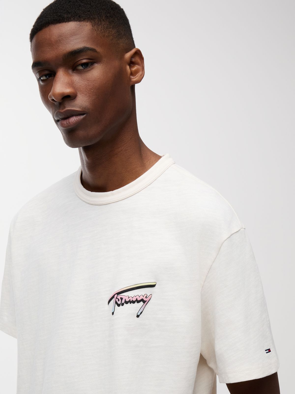 Back Graphic Textured Relaxed T-Shirt — White