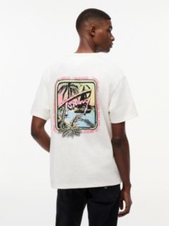 Back Graphic Textured Relaxed T-Shirt — White 5