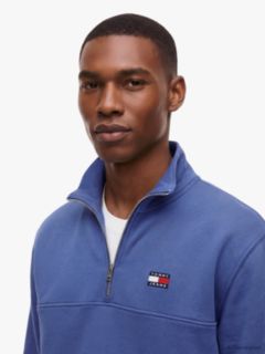 Tommy Badge Quarter-Zip Sweatshirt — Blue 3