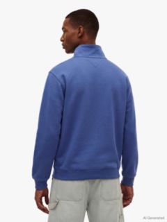 Tommy Badge Quarter-Zip Sweatshirt — Blue 4