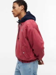 Washed Relaxed Harrington Jacket — Red 4