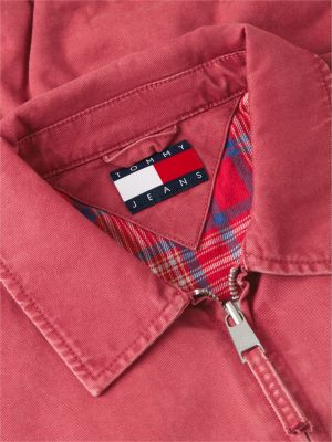 giacca relaxed fit con finitura washed rosso da uomini tommy jeans