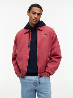 giacca relaxed fit con finitura washed red da uomini tommy jeans