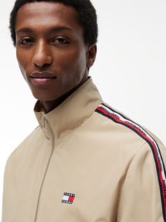 Global Stripe Tape Zip-Thru Jacket — Beige 4