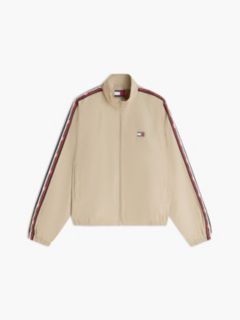 Global Stripe Tape Zip-Thru Jacket — Beige 6