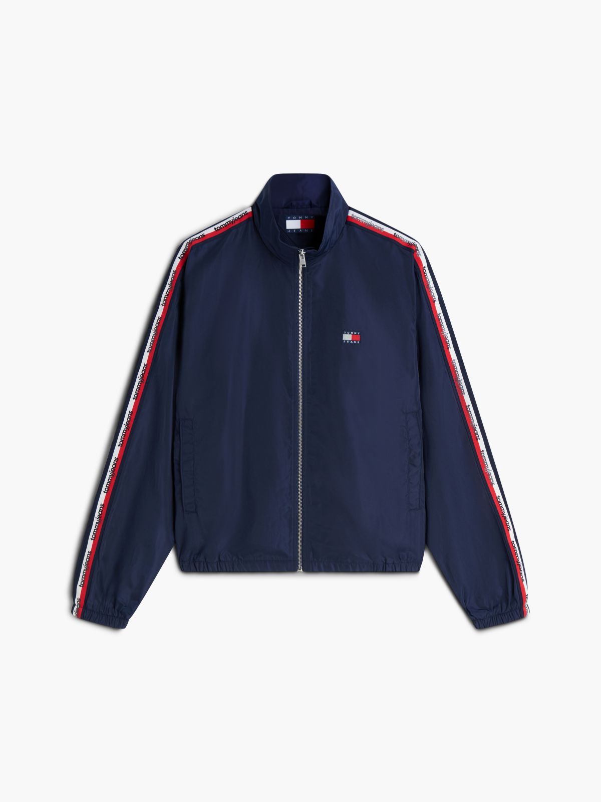 Global Stripe Tape Zip-Thru Jacket — Blue