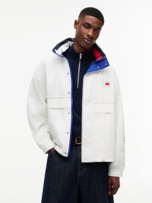 white oversized regatta jacket for men tommy jeans