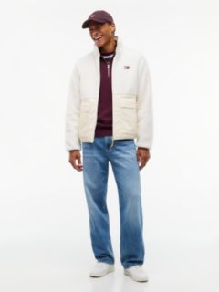 Teddy Contrast Texture Relaxed Jacket — Beige 2