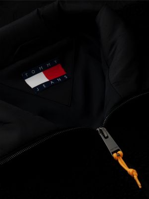 zwart relaxed teddy jack met contrasterende textuur voor heren - tommy jeans