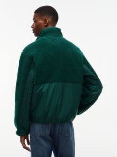 Teddy Contrast Texture Relaxed Jacket — Green 4