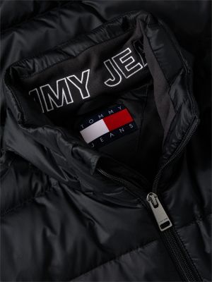 black packable lightweight down ripstop relaxed jacket for men tommy jeans