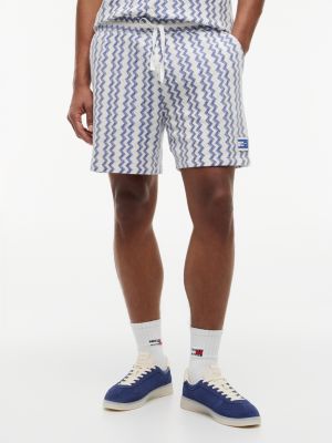 multi offen strukturierte shorts mit logo-label für herren - tommy jeans