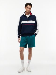 Colour-Blocked Quarter-Zip Relaxed Sweatshirt — Blue 2