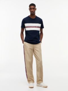 Global Stripe Tape Peached Jersey T-Shirt — Blue 2