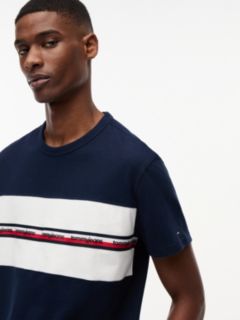 Global Stripe Tape Peached Jersey T-Shirt — Blue 3