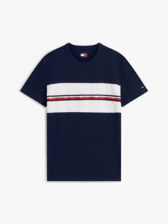 Global Stripe Tape Peached Jersey T-Shirt — Blue 5