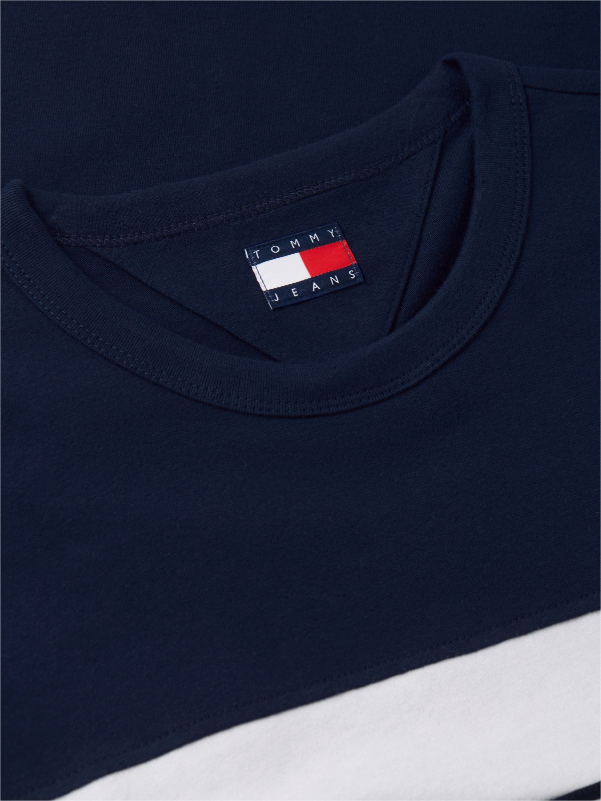 Global Stripe Tape Peached Jersey T-Shirt — Blue