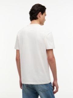 Global Stripe Tape Peached Jersey T-Shirt — White 4