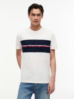 Global Stripe Tape Peached Jersey T-Shirt — White 1