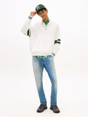 jeans austin slim fit affusolati con baffature blue da uomini tommy jeans