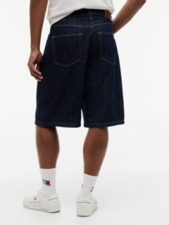 Theo Loose Denim Shorts With Linen — Blue 4