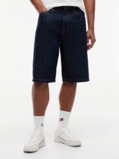 Theo Loose Denim Shorts With Linen — Blue 1