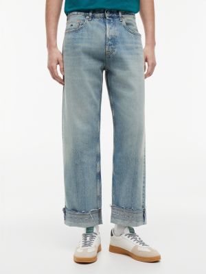 blue otis selvedge regular straight jeans for men tommy jeans