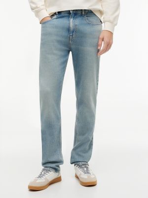 blue ryan faded slim straight jeans for men tommy jeans