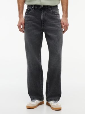 jean coupe droite décontractée jaimie délavé black pour hommes tommy jeans