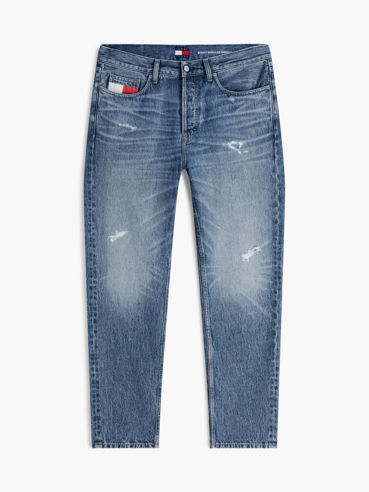 Sonny Tapered Vintage Distressed Jeans — Blue