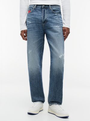 blue sonny vintage distressed regular tapered jeans for men tommy jeans