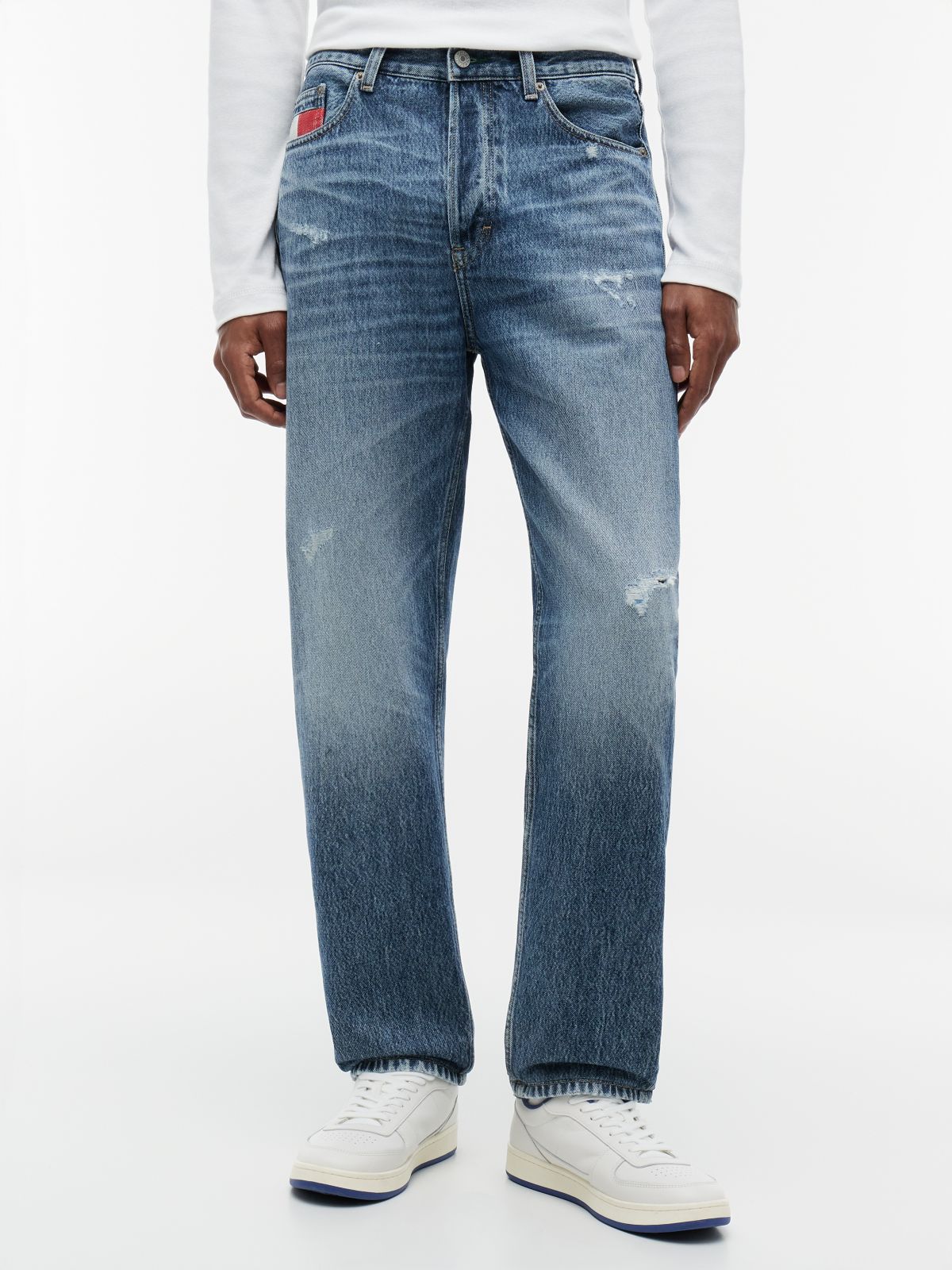 Sonny Tapered Vintage Distressed Jeans — Blue