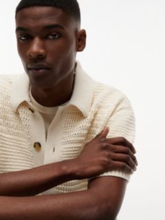 Tommy Badge Woven Short Sleeve Shirt — Beige 4