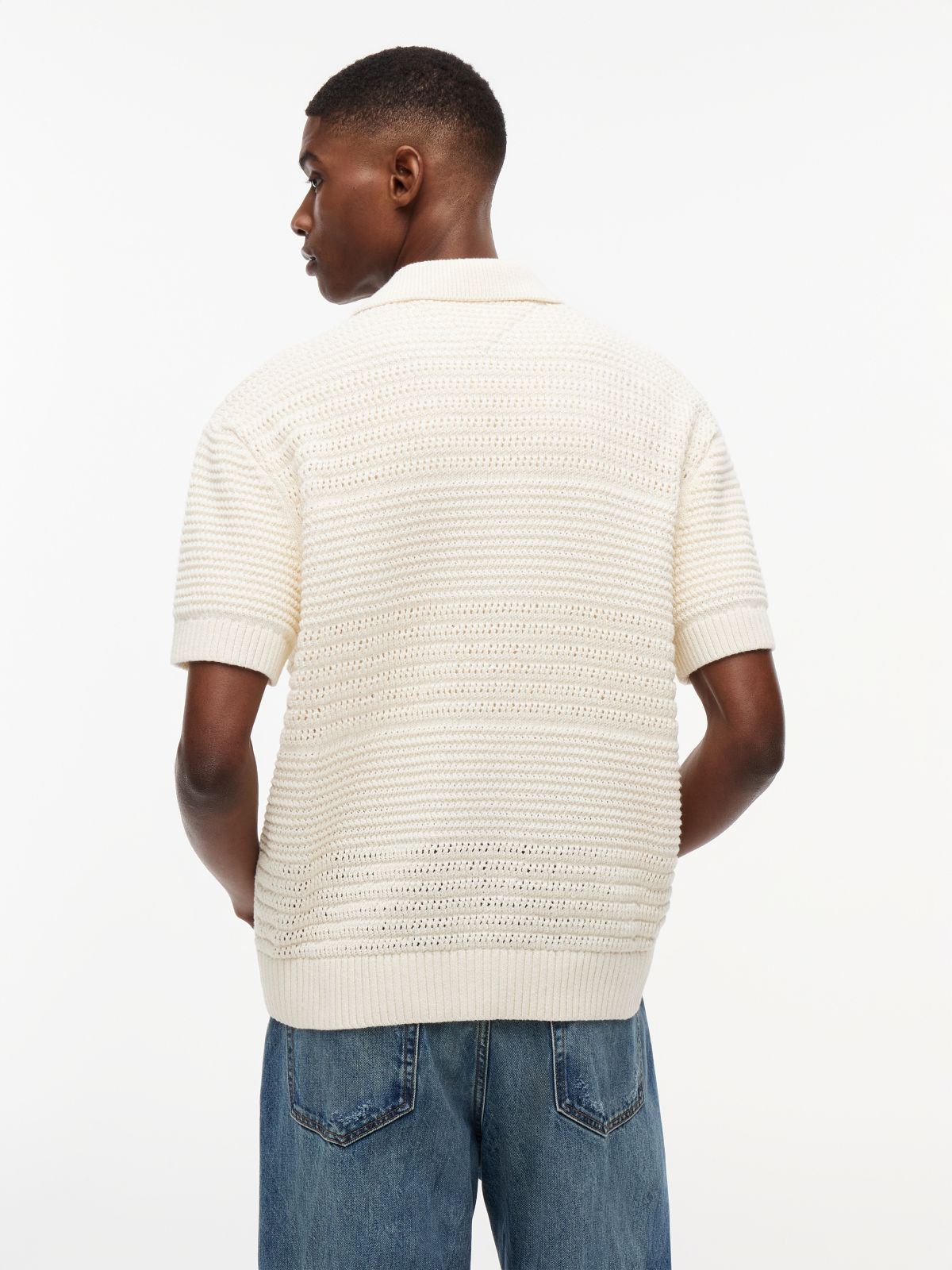 Tommy Badge Woven Short Sleeve Shirt — Beige