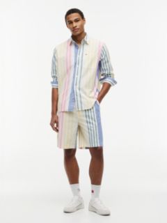 Mixed Stripe Oxford Shorts — Multi 2