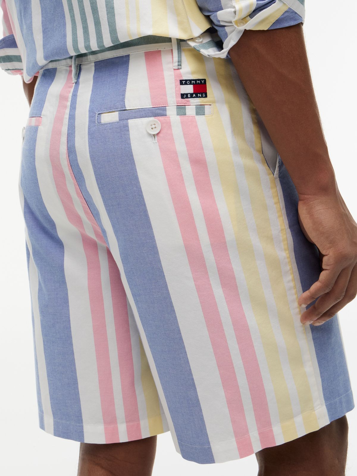 Mixed Stripe Oxford Shorts — Multi