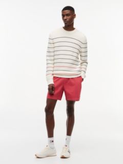 Tommy Flag Stripe Slim Crew Neck Jumper — White 2