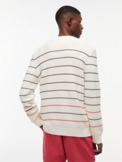Tommy Flag Stripe Slim Crew Neck Jumper — White 4