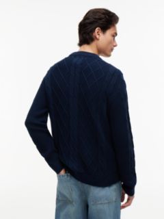Tommy Flag Cable Knit Jumper — Blue 4