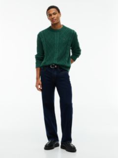 Tommy Flag Cable Knit Jumper — Green 2