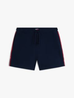 Global Stripe Logo Tape Sweat Shorts — Blue 6