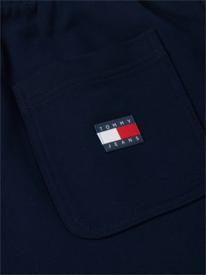 shorts sportivi con righe global e logo blu da uomini tommy jeans