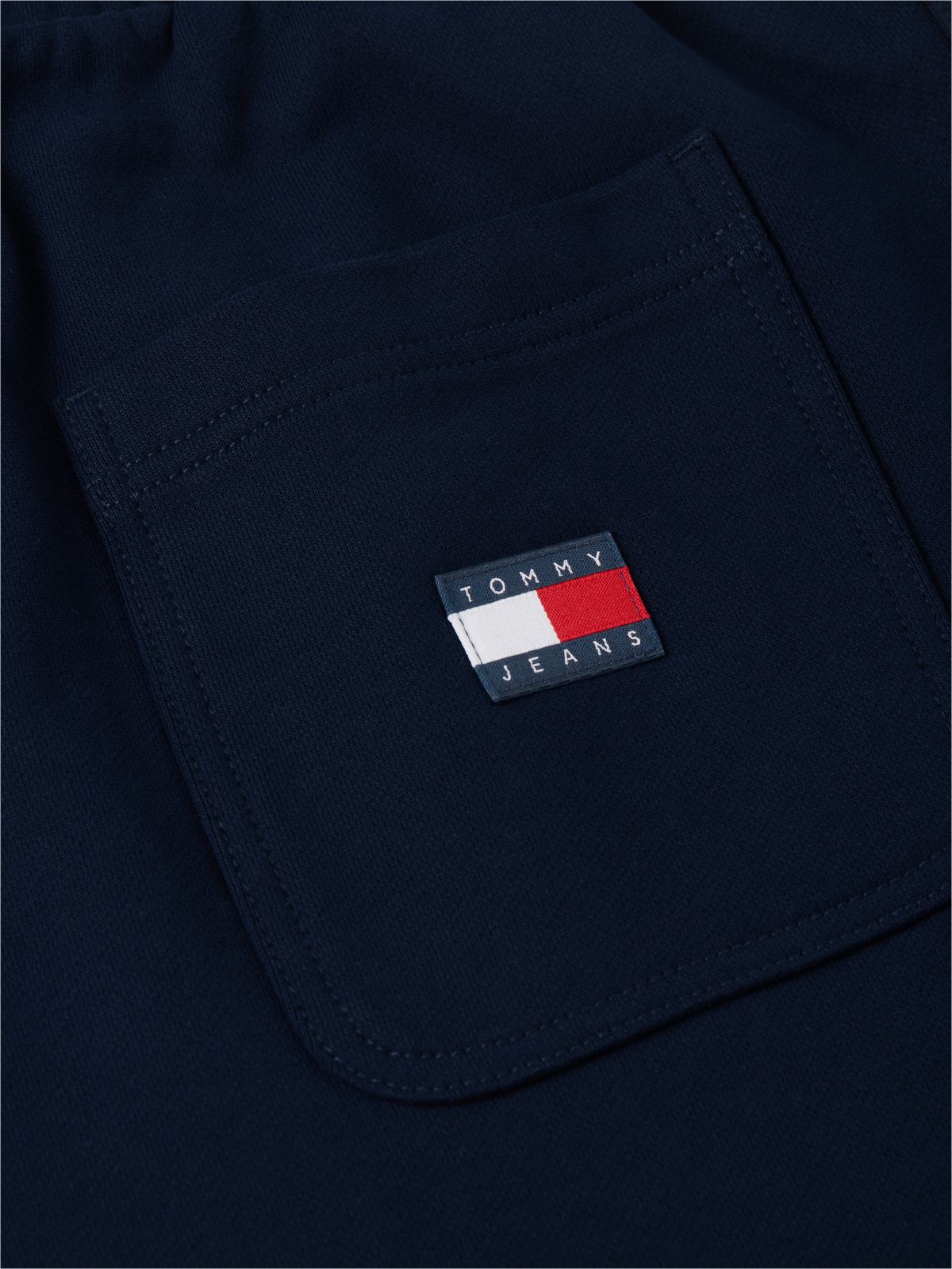 Global Stripe Logo Tape Sweat Shorts — Blue