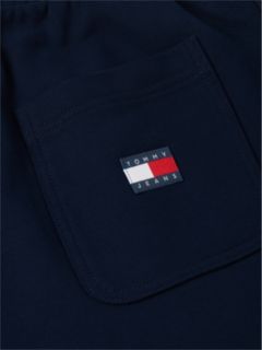 Global Stripe Logo Tape Sweat Shorts — Blue 7