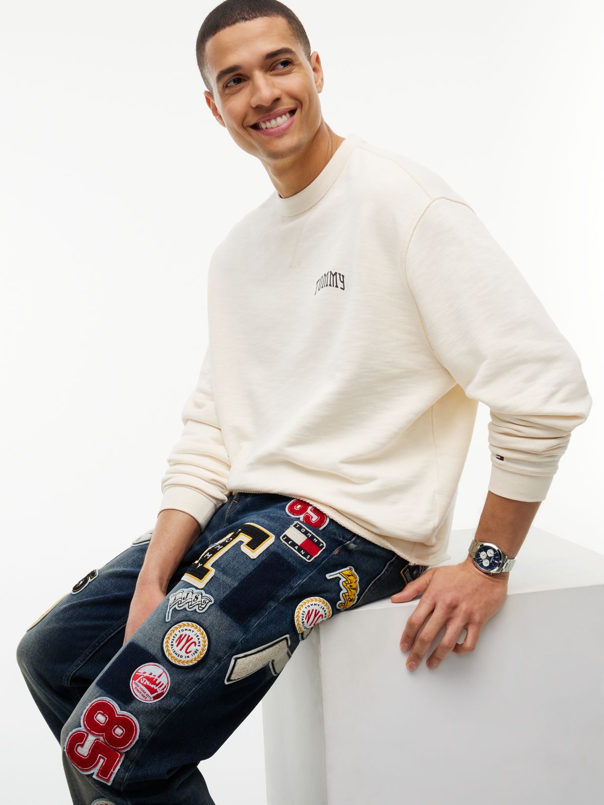 Otis Straight Multi Logo Jeans — Denim